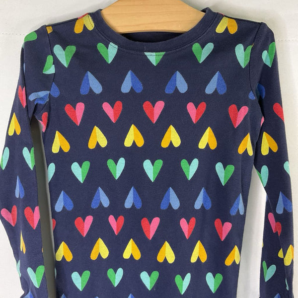 Size 6-7: Primary Navy/Colorful Hearts 2pc PJs