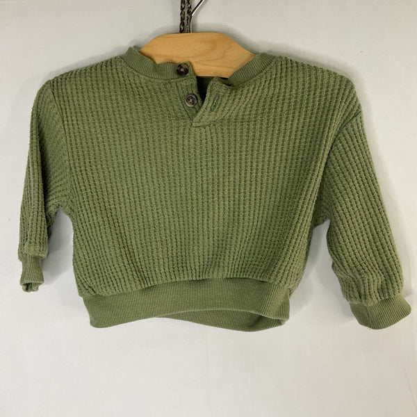 Size 3-6m: Old Navy Green Waffle Knit Long Sleeve Henley