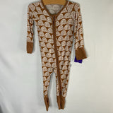 Size 0-3m: Little Sleepies Brown/Beige Rainbows Bamboo 1pc Zip PJs