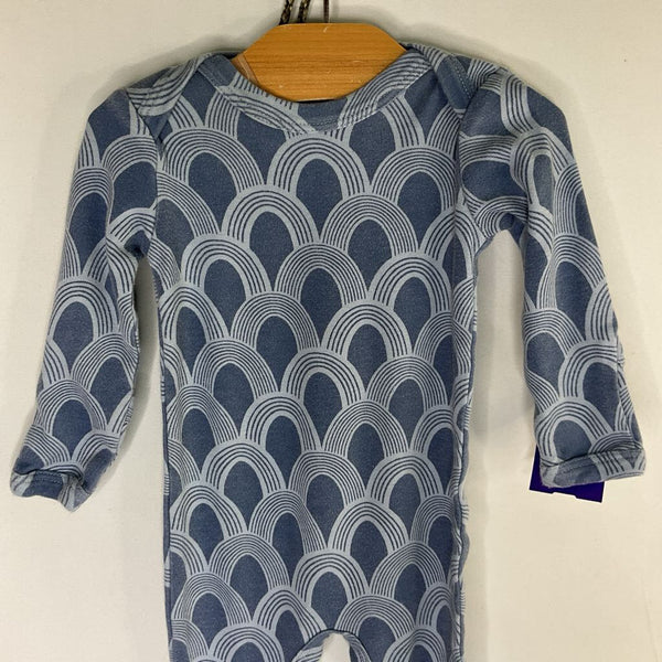 Size 3-6m: Kate Quinn Blue Arches Snap Footy Romper