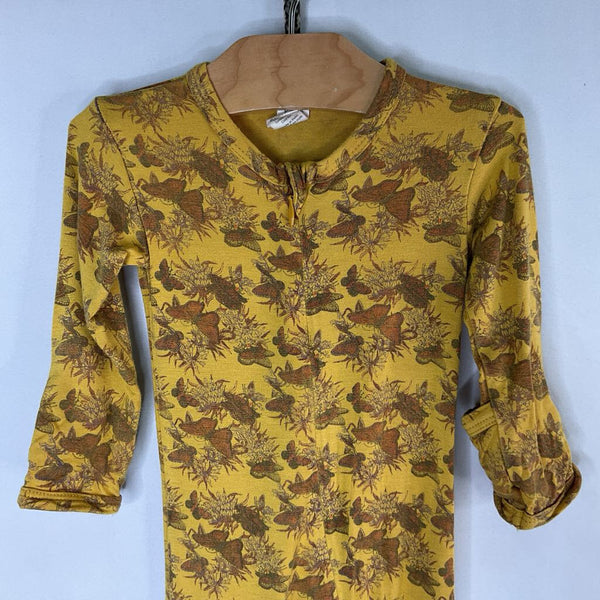 Size 3-6m: Kate Quinn Yellow/Orange Butterflies Bamboo Footy Romper