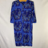 Size 18m-3: Mini Rodini Blue/Gray Floral Snap Romper