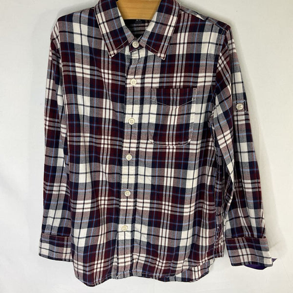 Size 6-7: Gap Purple/White/Blue Plaid Flannel Button-Up Shirt