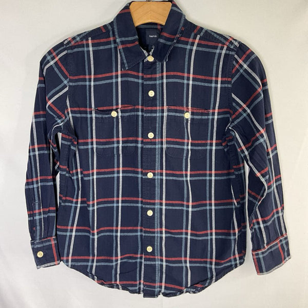 Size 10: Gap Blue/White/Red Plaid Flannel Button-Up Shirt