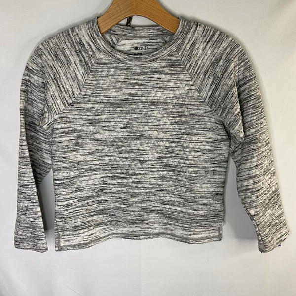 Size 7-8: Zella Gray/White Quilted Sweatshirt