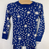 Size 4 (100): Hanna Andersson Blue/White Snowflakes Organic Cotton 2pc Holiday PJs