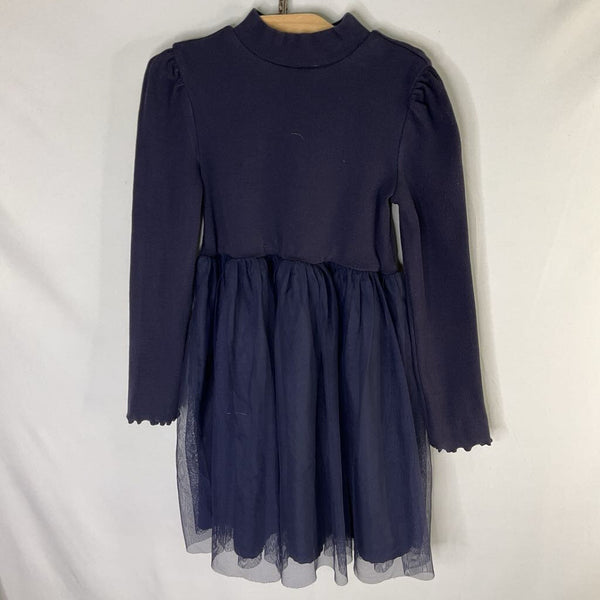Size 6-7: Gap Navy Ribbed Tulle Skirt Long Sleeve Dress