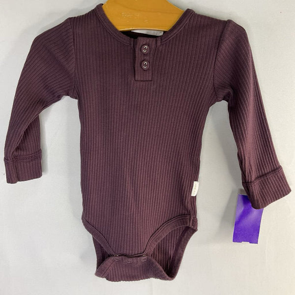 Size 3-6m: Jamie Kay Purple Ribbed Long Sleeve Onesie