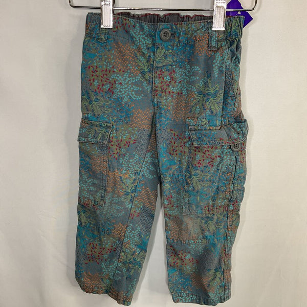 Size 2: Tea Blue/Colorful Floral Soft Waist Cargo Pants