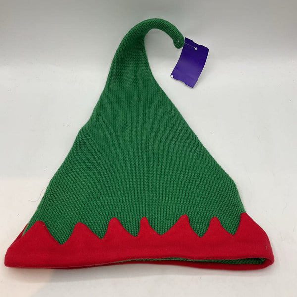 Size 1-3 (S): Hanna Andersson Green/Red Elf Hat
