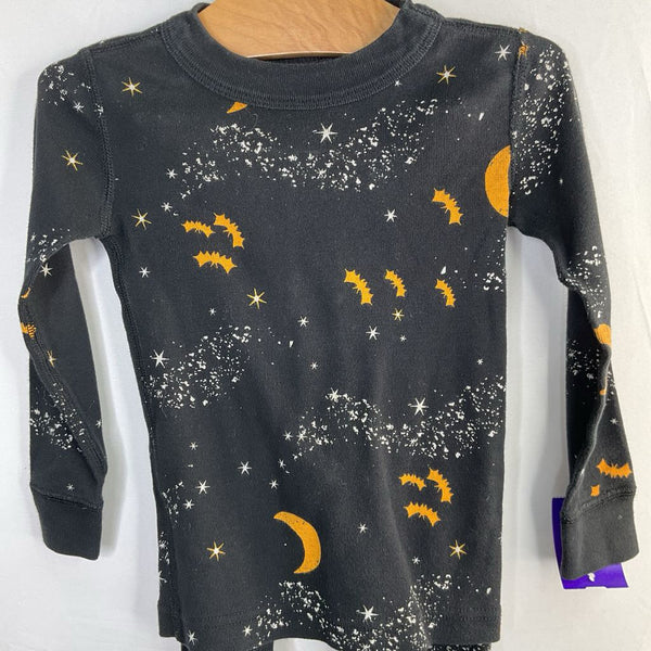 Size 3 (90): Hanna Andersson Black/Gold Bats Organic Cotton 2pc PJs