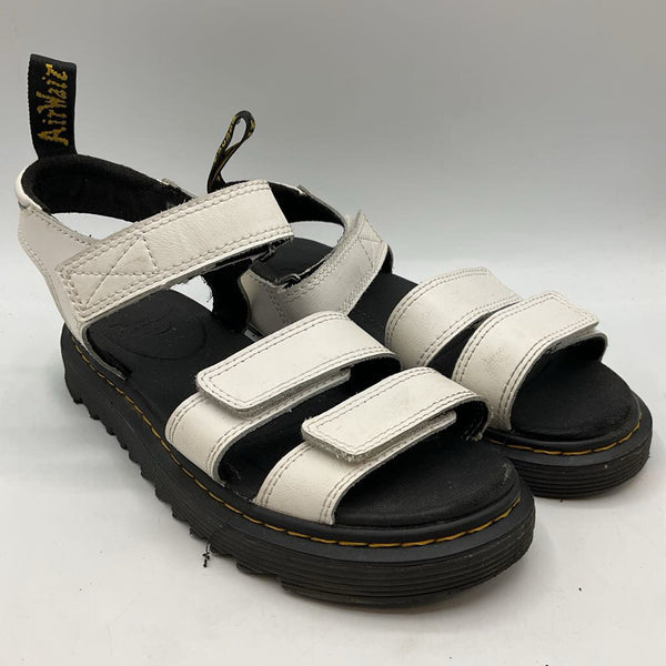 Size 3Y: Dr. Martens White/Black Velcro Sandals