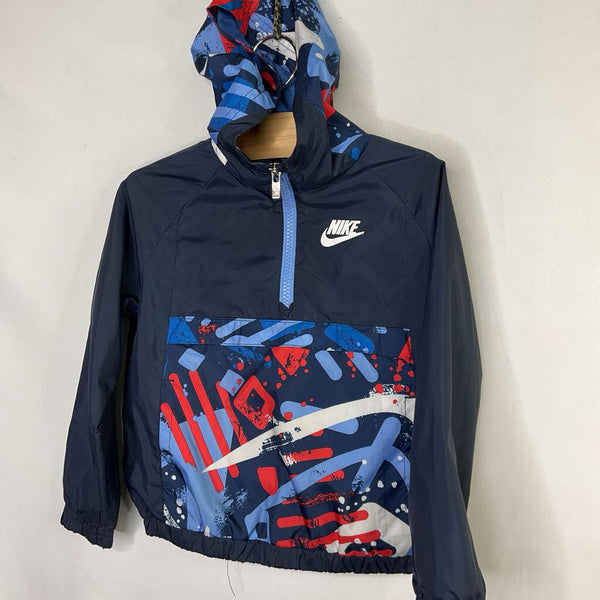 Size 3: Nike Blue/Red Mesh Lined 1/2 Zip Windbreaker