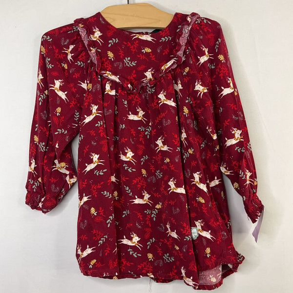 Size 18-24m: Souris Mini Red Reindeer Long Sleeve Dress