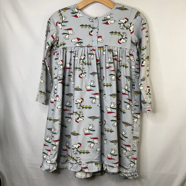 Size 8 (130): Hanna Andersson Blue Snoopy Long Sleeve Dress