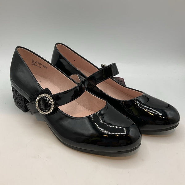 Size 3Y: Kelly & Katie Black Velcro Strap Heels