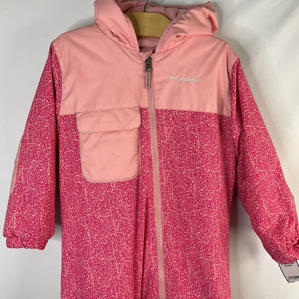 Size 4: Columbia Two Tone Pink Poly Fill Fleece Lined Snowsuit