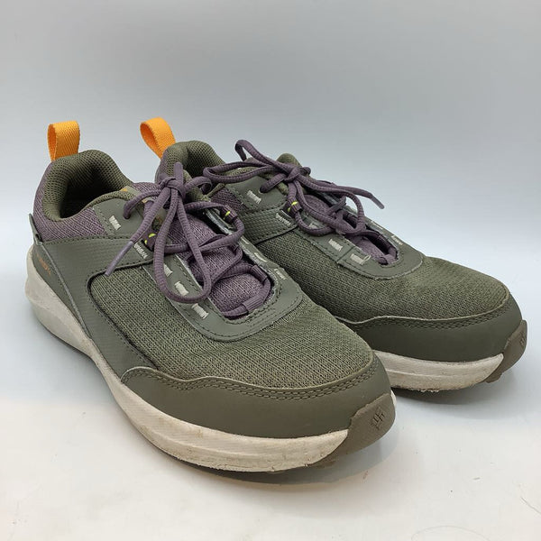 Size 3Y: Columbia Green/Purple/Orange Trim Lace-Up Hiking Sneakers