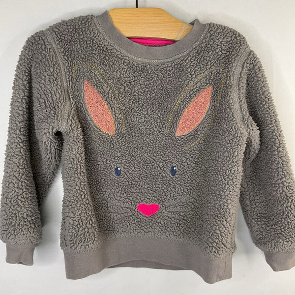 Size 2-3: Boden Gray/Pink Bunny Sherpa Sweatshirt