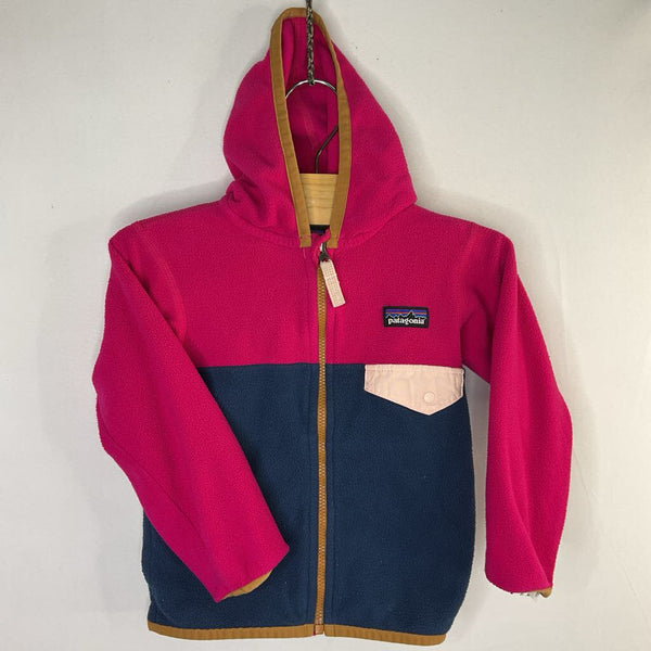 Size 2: Patagonia Fuschia/Navy Synchilla Hooded Zip-Up Coat REDUCED