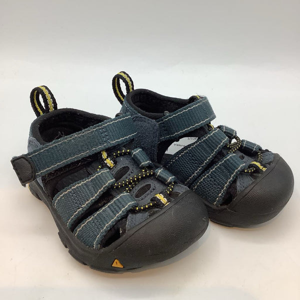 Size 4: KEEN Navy/Black/Yellow Velcro Strap Sandals