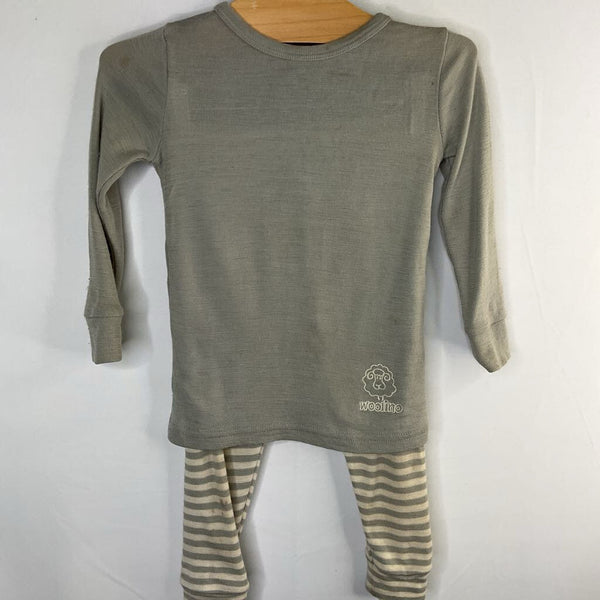 Size 12-24m: Woolino Gray Merino Wool 2pc PJs REDUCED