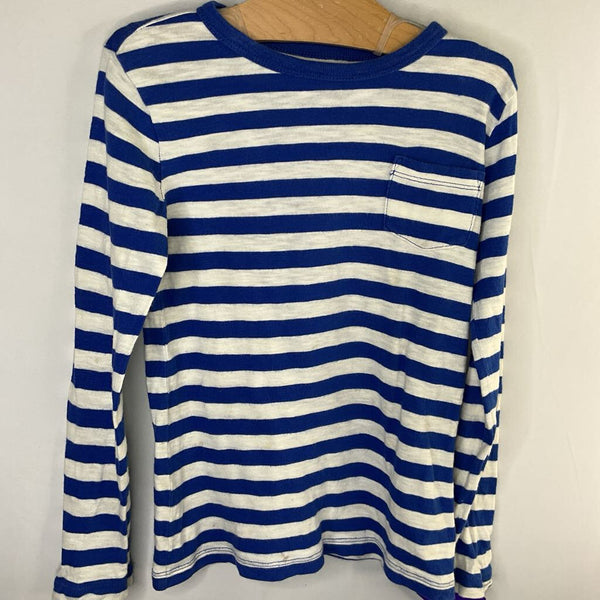 Size 4-5: Crewcuts Blue/White Striped Long Sleeve Shirt