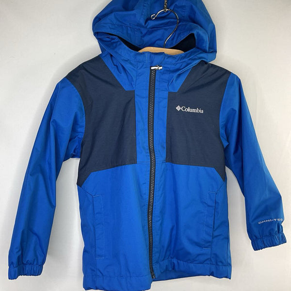 Size 4: Columbia Two Tone Blue Fleece Lined Raincoat