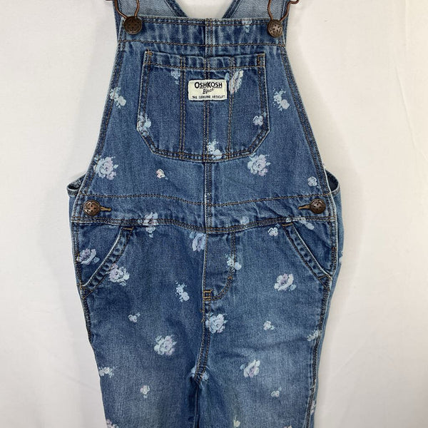 Size 4: OshKosh Blue Floral Denim Overalls