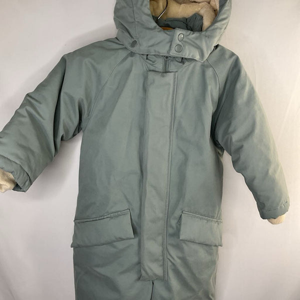 Size 2-3: 7AM Enfant Pale Blue Poly Fill Snowsuit REDUCED - Missing Button on Stirrup