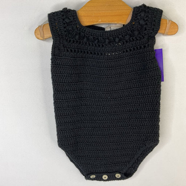 Size 3-6m: Kate Quinn Black Crocheted Onesie