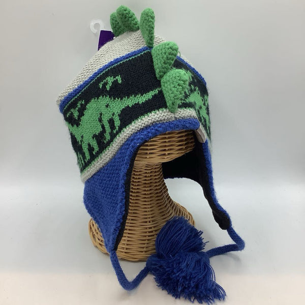 Size OS Youth: Turtle Fur Gray/Multi Dinos Fleece Lined Earflap Hat