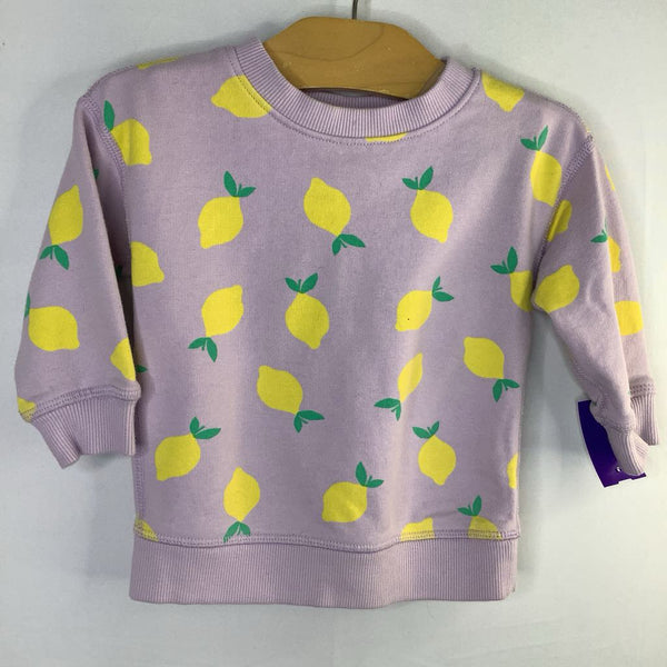 Size 18-24m (80): Hanna Andersson Purple/Yellow Lemons Sweatshirt