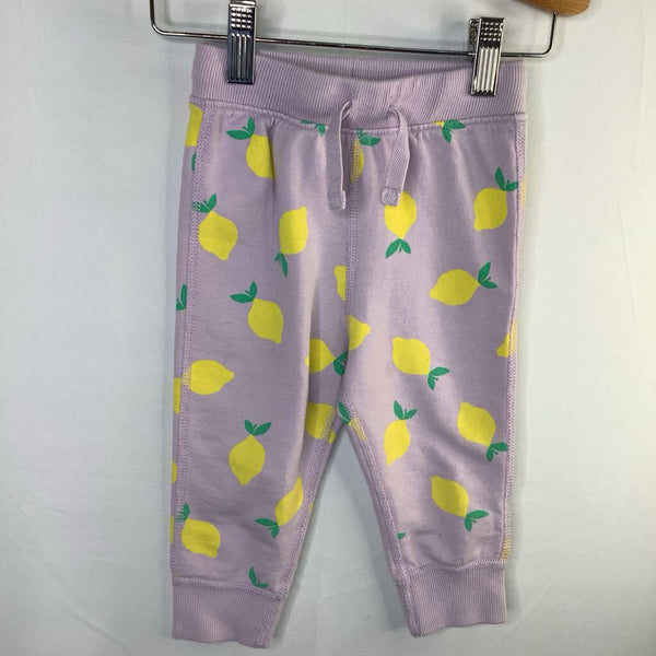 Size 18-24m (80): Hanna Andersson Purple/Yellow Lemons Sweatpants