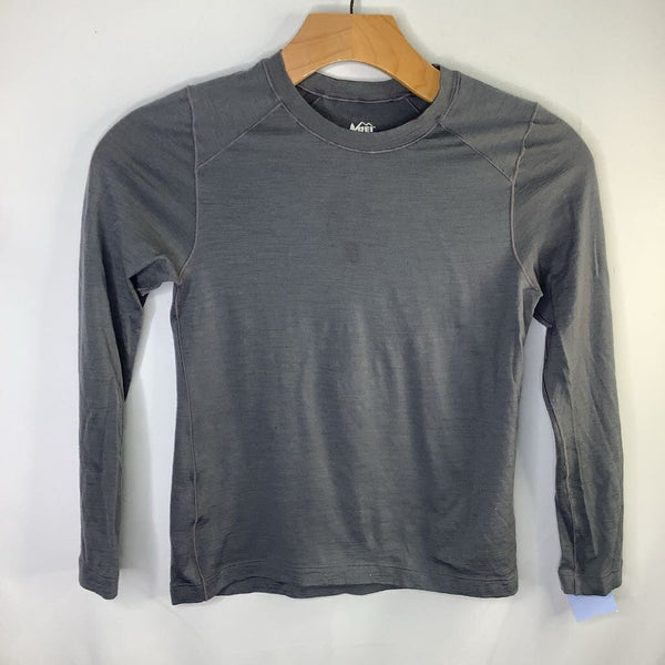 Size 8: REI Gray Merino Wool Base Layer Shirt REDUCED - SMALL HOLE