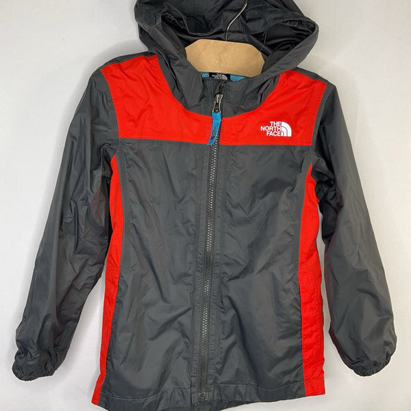 Size 5: The North Face Gray/Red Mesh Lined Rain Coat