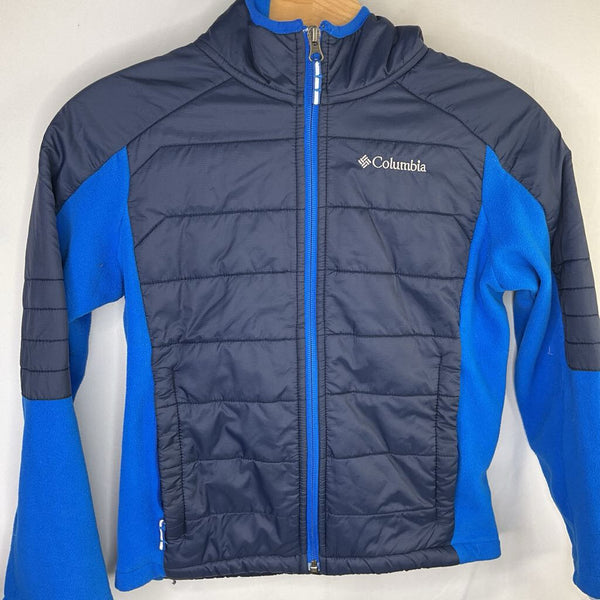 Size 7-8: Columbia Two Tone Blue Fleece/Nylon Zip Hoodie REDUCED