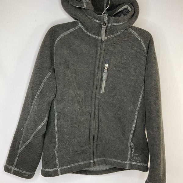 Size 6-7: REI Gray Ribbed Fleece/Sherpa Zip Hoodie