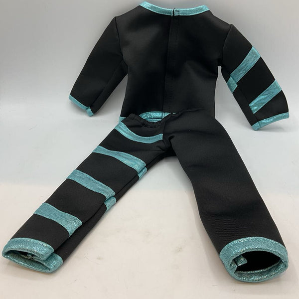 2pc Black/Blue Doll Outfit