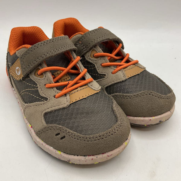 Size 8.5: Merrell Gray/Orange Velcro Sneakers