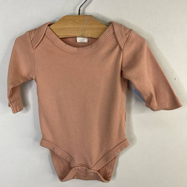 Size 0-3m: Colored Organics Pink Long Sleeve Onesie