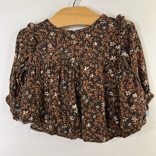 Size 0-3m: Rylee + Cru Black/Brown Floral Long Sleeve Dress