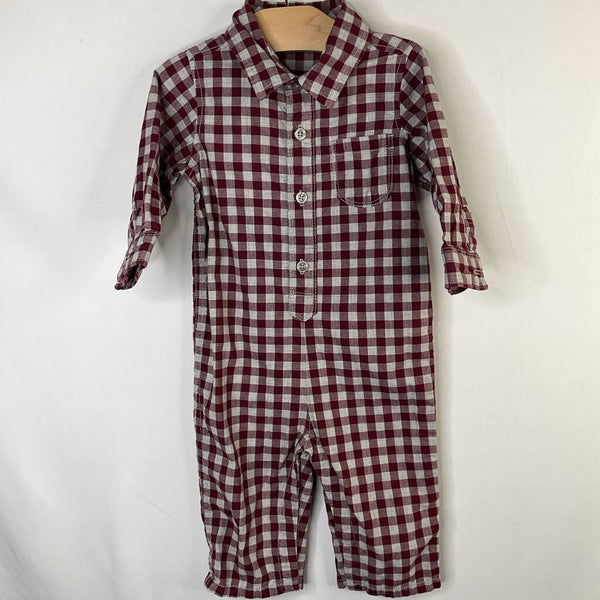 Size 6-12m: Gap Purple/Gray Ginham Snap/Button Romper