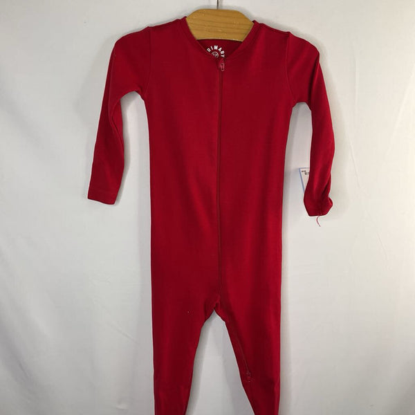 Size 18-24m: Primary Red Zip Up 1pc PJs