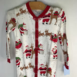 Size 18-24m: Pottery Barn White/Multi Santa/Reindeer 2pc Holiday PJs/Hat