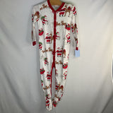 Size 18-24m: Pottery Barn White/Multi Santa/Reindeer 2pc Holiday PJs/Hat