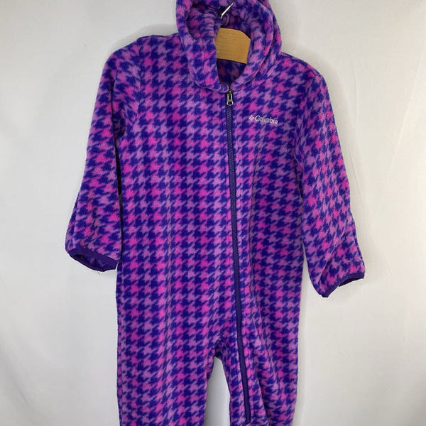 Size 18-24m: Columbia Purple Houndstooth Fleece Bunting