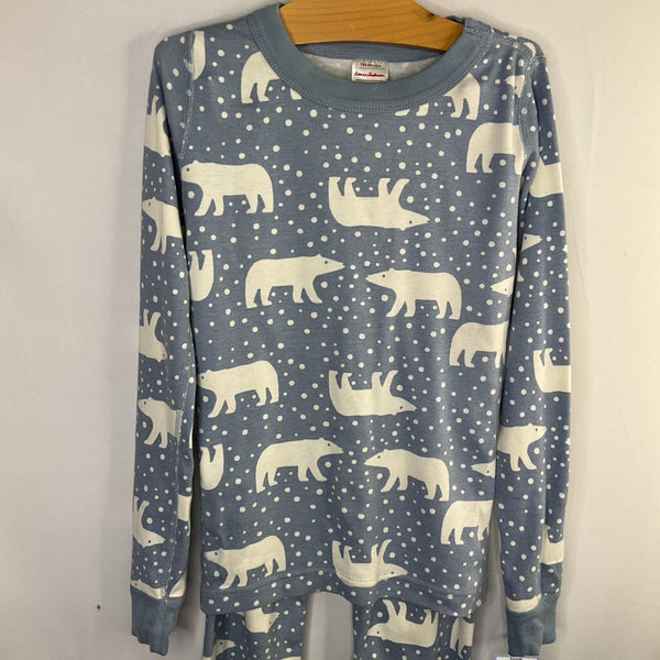 Size 8 (130): Hanna Andersson Blue/White Polar Bears Organic Cotton 2pc PJs