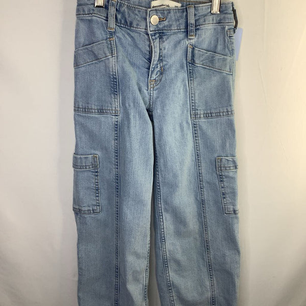 Size 7-8: Abercrombie Light Wash Wide Leg Adjustable Jeans