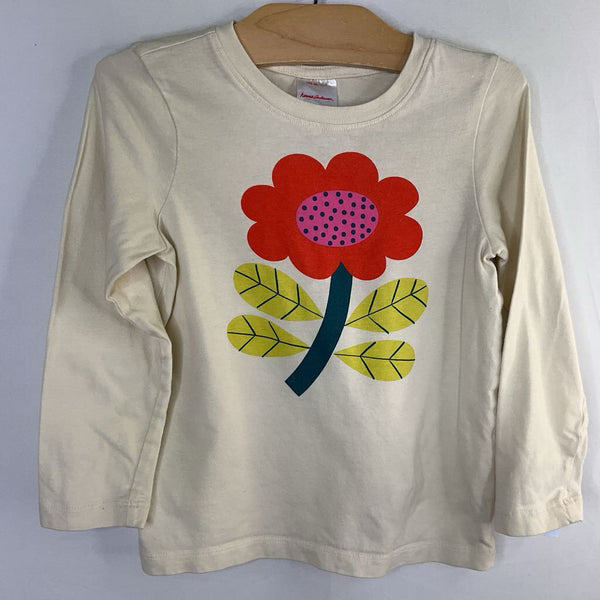 Size 4 (100): Hanna Andersson Cream/Multi Flower Long Sleeve Shirt